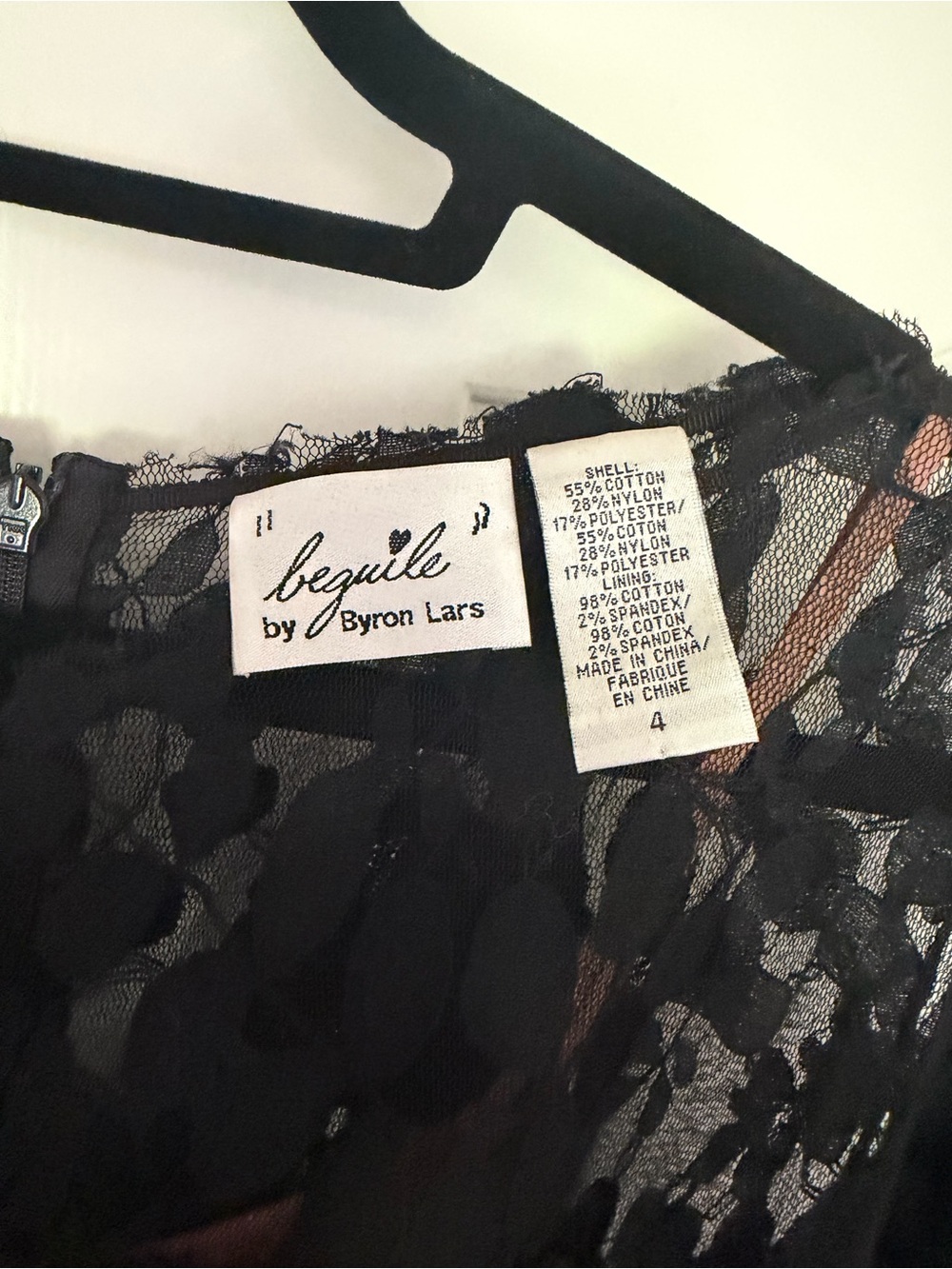 Byron Lars Black Lace Midi Dress with Waist Tie - Picture 5 of 5